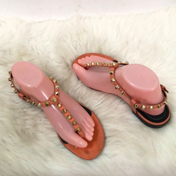 Balenciaga Women's Pink Studded T-Bar Sandals Size: 38 - Picture 9 of 14